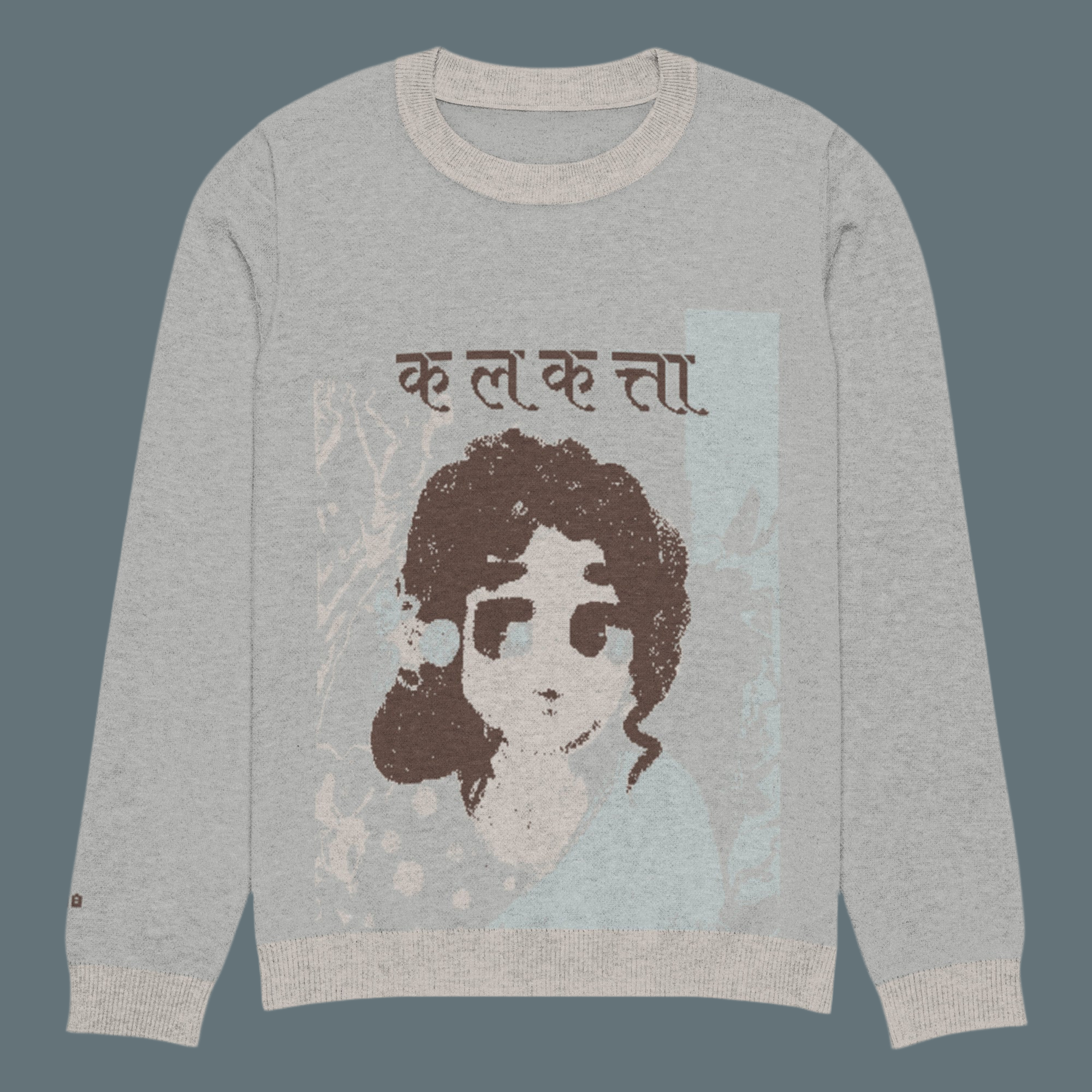 Calcutta Nostalgia Print in Hindi Unisex Sweater | Premium Knitwear Inspired by the Indian City, Kolkata - Paakhaa