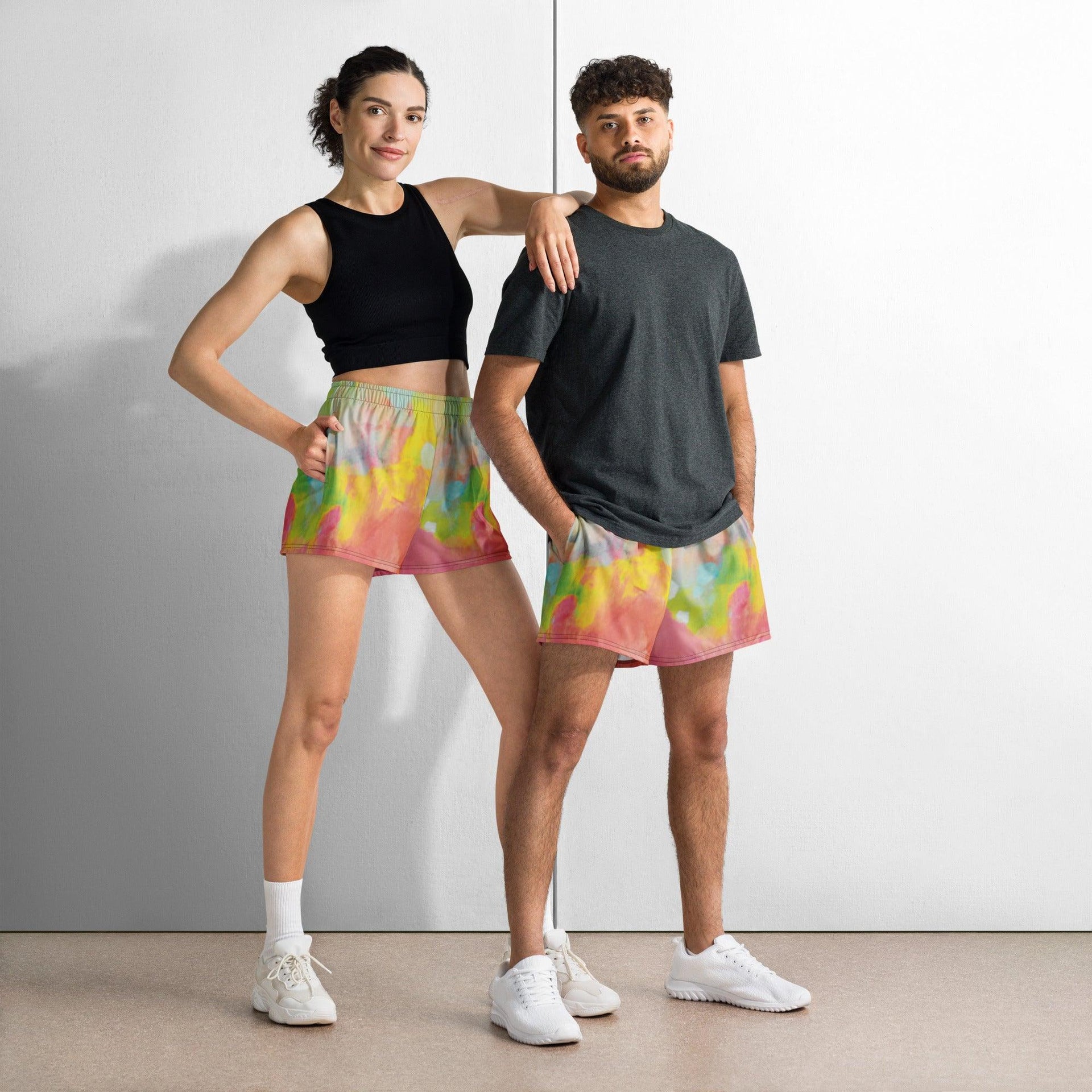 Color Burst Unisex Athletic Shorts - Paakhaa