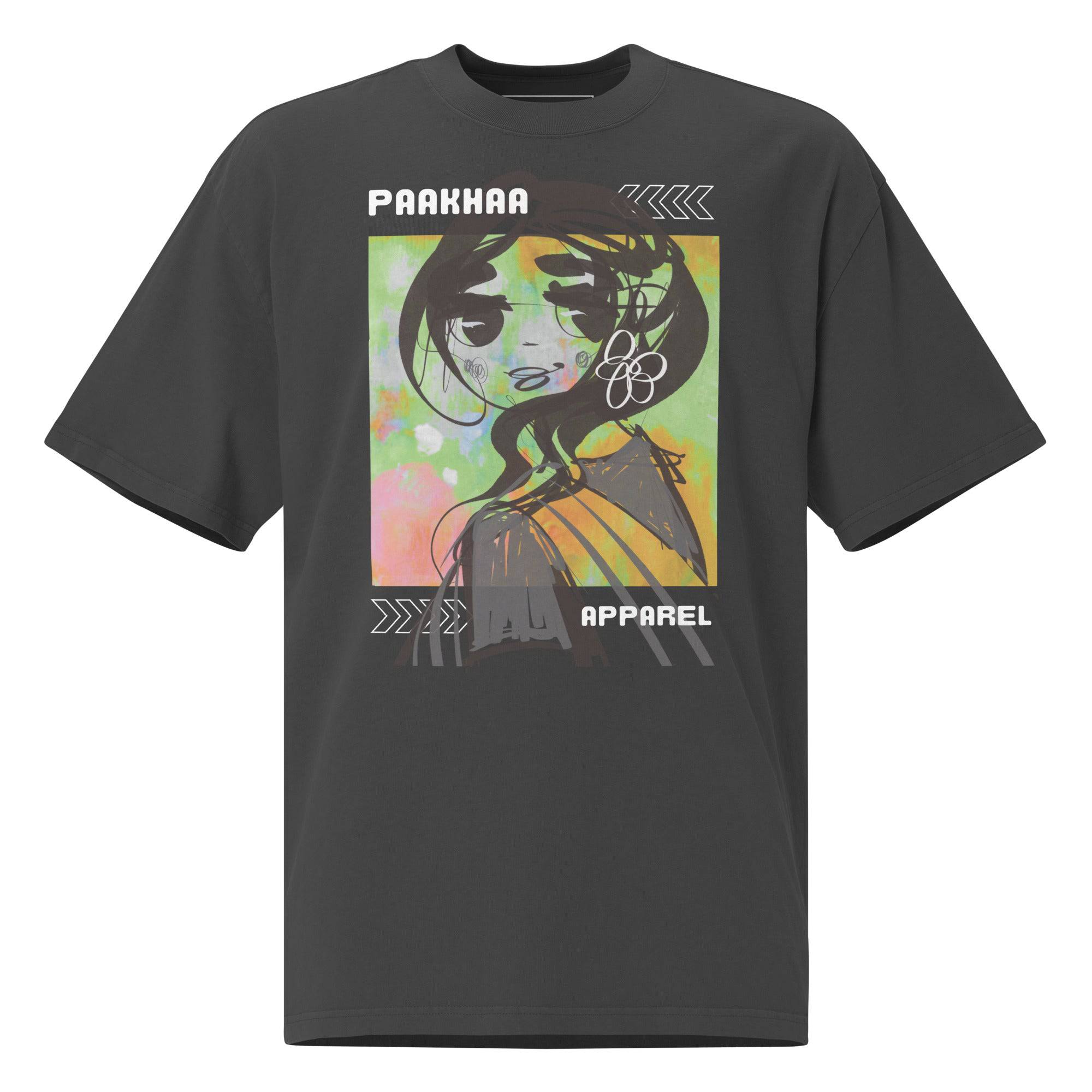 Indian Art Oversized faded t-shirt - Smoke Grey - Paakhaa