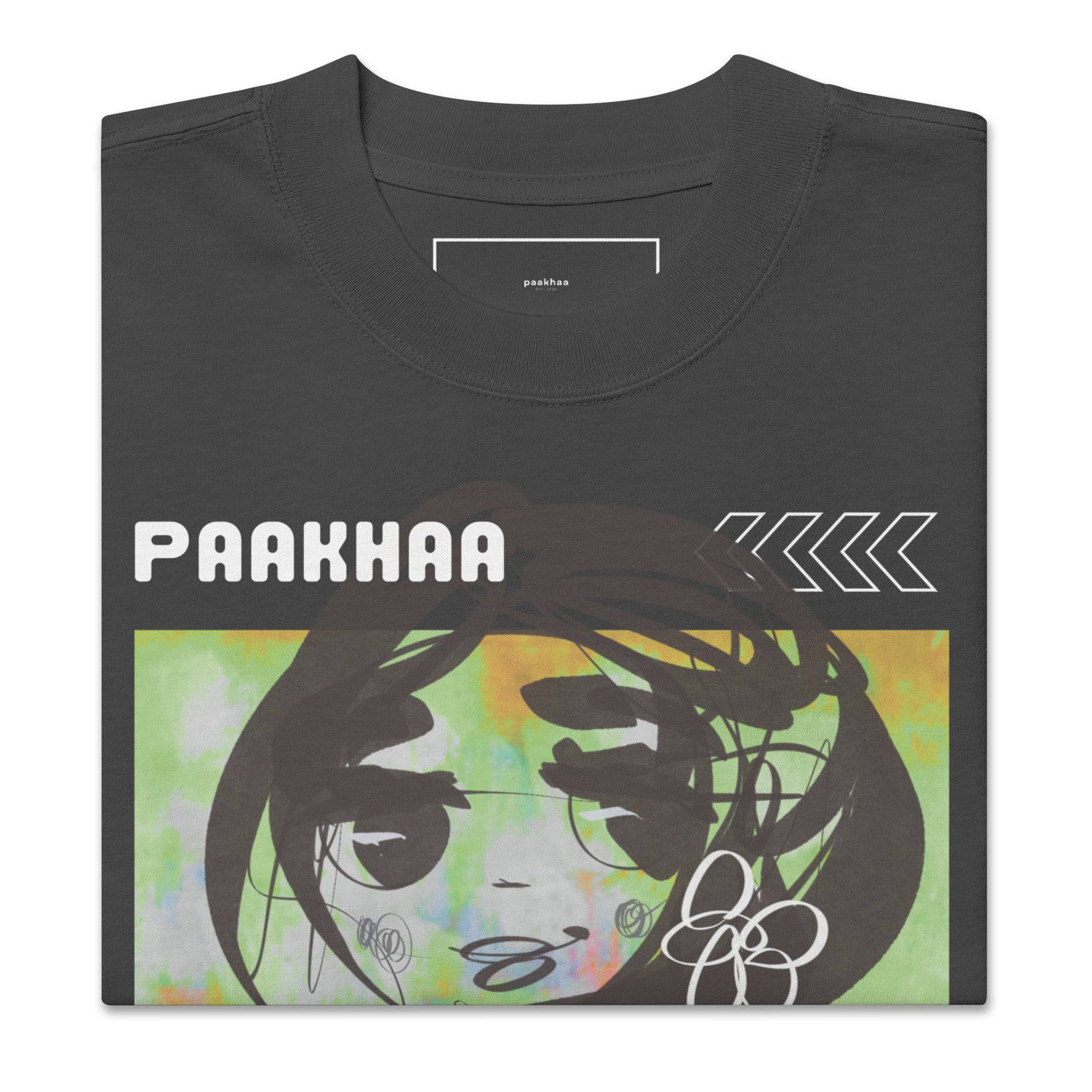 Indian Art Oversized faded t-shirt - Smoke Grey - Paakhaa