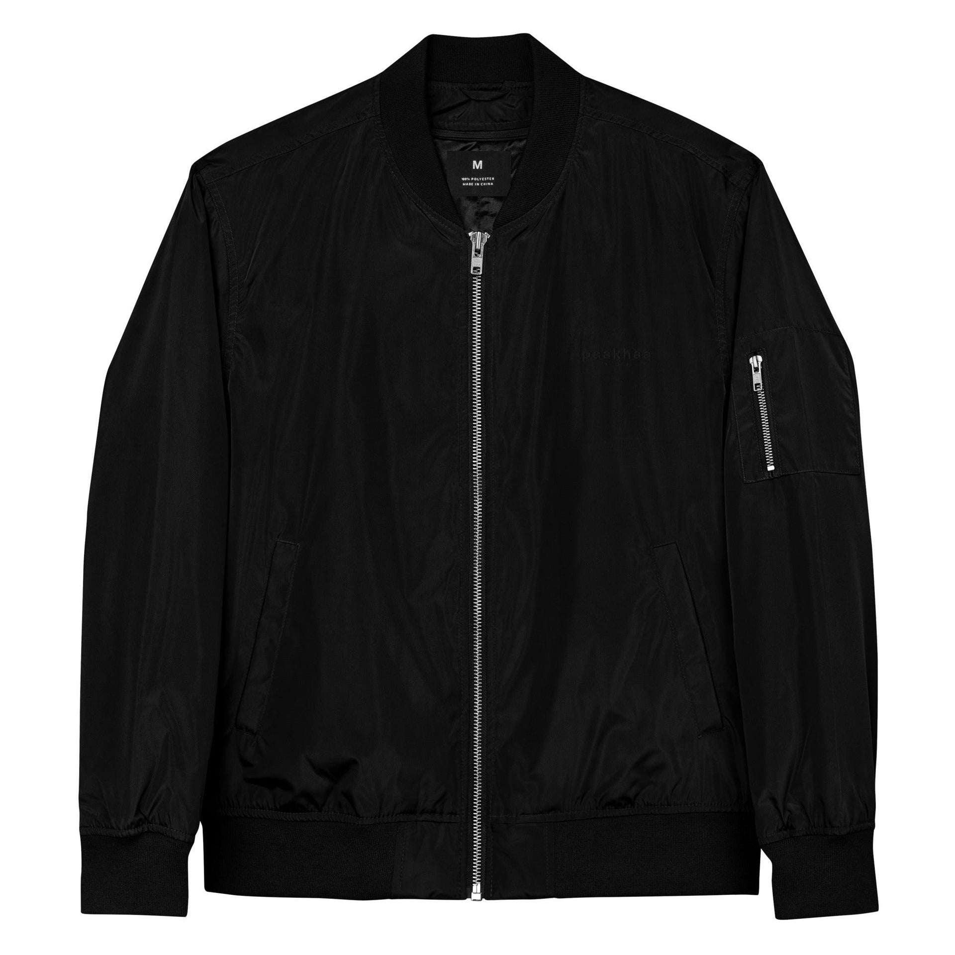 Premium recycled bomber jacket with Black Embroidery - Paakhaa