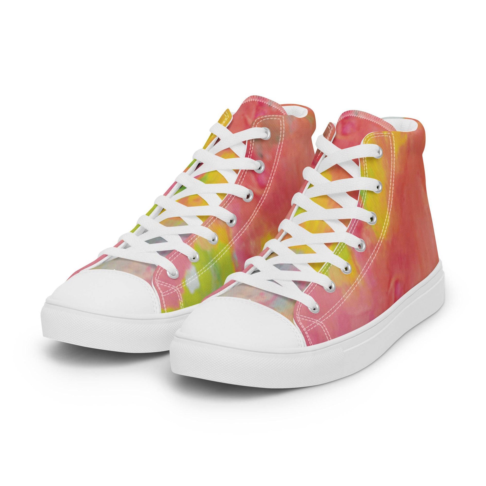 Red Burst Women’s high top canvas shoes - Paakhaa