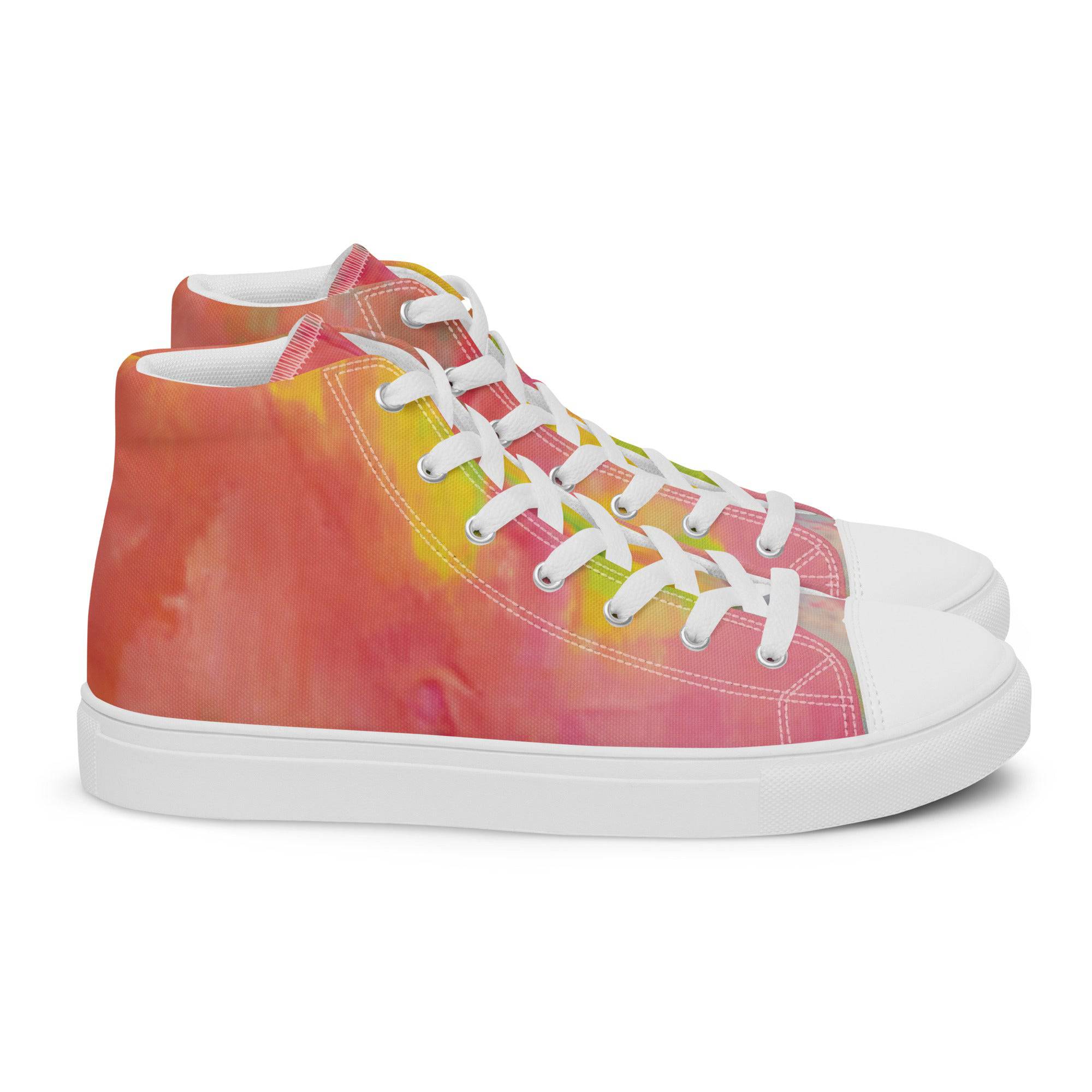 Red Burst Women’s high top canvas shoes - Paakhaa